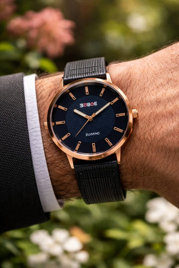 Black Rose Gold Quartz Watch