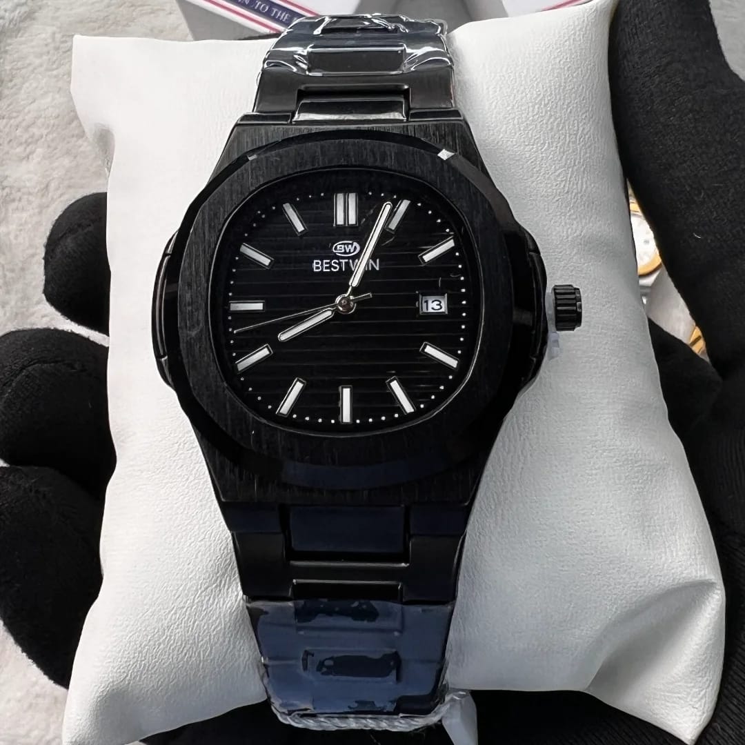 Best Win Premium Black Steel Luxury Stylish Watch
