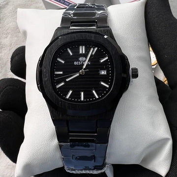 Best Win Premium Black Steel Luxury Stylish Watch